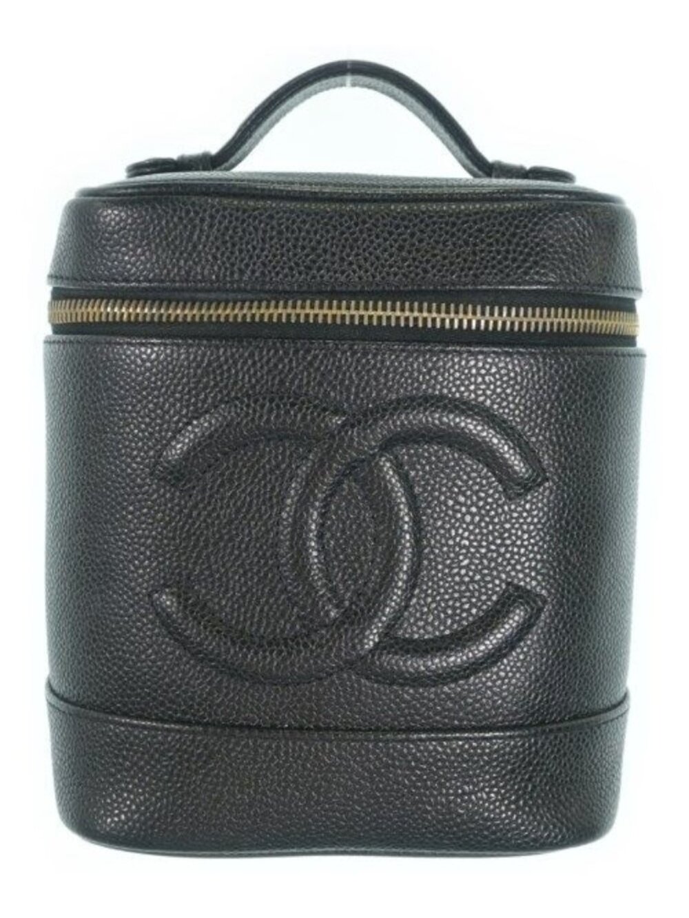 Chanel Caviar Leather Vanity Bag CC Logo Handbag